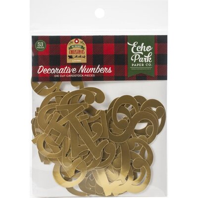 Echo Park Paper Cardstock Die-Cuts (decorative numbers gold foil) Echo Park Paper Cardstock Die-Cuts (decorative numbers gold foil)