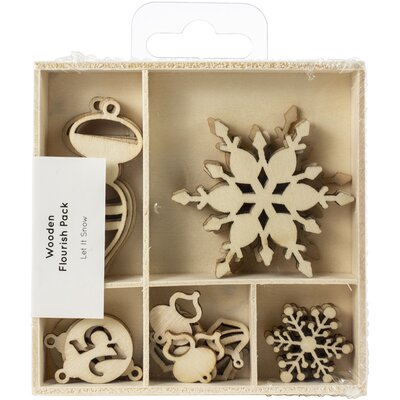 Kaisercraft Wood Mini Themed Embellishments (let it snow) Kaisercraft Wood Mini Themed Embellishments (let it snow)