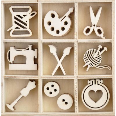 Kaisercraft Wood Mini Themed Embellishments (crafternoon) Kaisercraft Wood Mini Themed Embellishments (crafternoon)