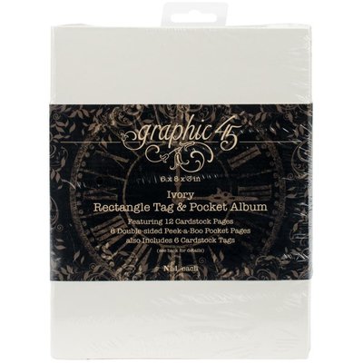 Graphic 45 Staples Tag & Pocket Album - (ivory rectangle) Graphic 45 Staples Tag & Pocket Album - (ivory rectangle)