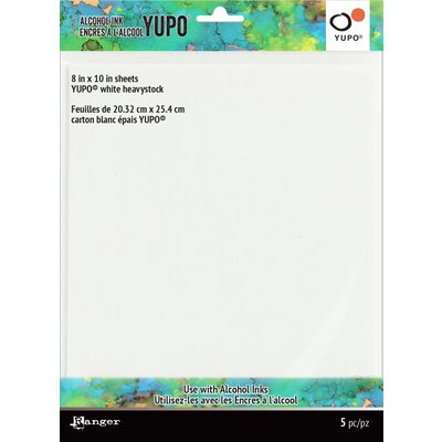 Tim Holtz - Ranger Alcohol Ink White Yupo Paper 144lb (8x10) Tim Holtz - Ranger Alcohol Ink White Yupo Paper 144lb (8x10)