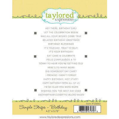 Taylored Expressions Stamps - Simple Strips (birthday) Taylored Expressions Stamps - Simple Strips (birthday)