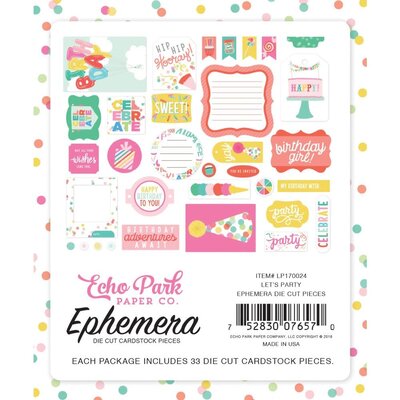 Echo Park Paper Let's Party Cardstock Die-Cuts (icons) Echo Park Paper Let's Party Cardstock Die-Cuts (icons)