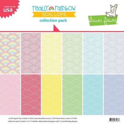 Lawn Fawn Double-Sided Collection Pack 12X12 (really rainbow scallops) Lawn Fawn Double-Sided Collection Pack 12X12 (really rainbow scallops)