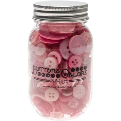 Buttons Galore Button Mason Jars (pink grapefruit) Buttons Galore Button Mason Jars (pink grapefruit)