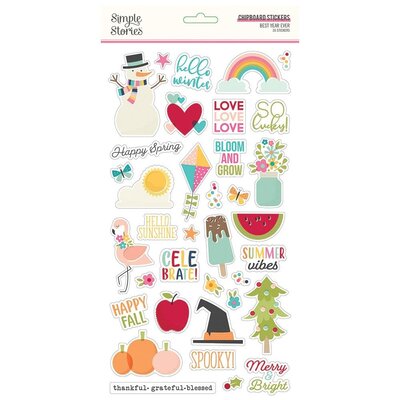 Simple Stories Chipboard Stickers 6X12 (best year ever) Simple Stories Chipboard Stickers 6X12 (best year ever)