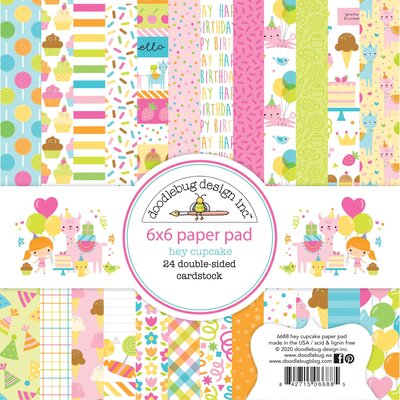 Doodlebug Double-Sided Paper Pad 6X6 (hey cupcake) Doodlebug Double-Sided Paper Pad 6X6 (hey cupcake)