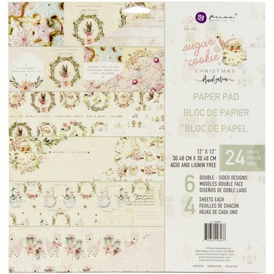 Prima Marketing 12x12 Paper Pad (sugar cookie) 6 Foiled Designs/4 Each Prima Marketing 12x12 Paper Pad (sugar cookie) 6 Foiled Designs/4 Each
