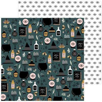 Pebbles Spoooky - 12x12 Double-Sided Cardstock (hocus pocus) Pebbles Spoooky - 12x12 Double-Sided Cardstock (hocus pocus)