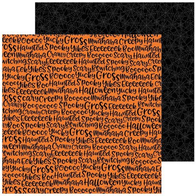 Pebbles Spoooky - 12x12 Double-Sided Cardstock (mwahahaha) Pebbles Spoooky - 12x12 Double-Sided Cardstock (mwahahaha)