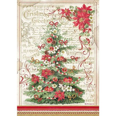 Stamperia Intl Classic Christmas - Rice Paper Sheet (greetings tree) Stamperia Intl Classic Christmas - Rice Paper Sheet (greetings tree)