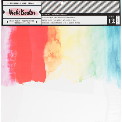 American Crafts Vicki Boutin Mixed Media Foundations Paper 12X12 12/Pkg (smooth white, 140lb) American Crafts Vicki Boutin Mixed Media Foundations Paper 12X12 12/Pkg (smooth white, 140lb)