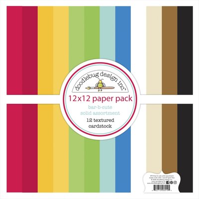 Doodlebug Textured Cardstock 12X12 Pack (bar-b-cute) Doodlebug Textured Cardstock 12X12 Pack (bar-b-cute)