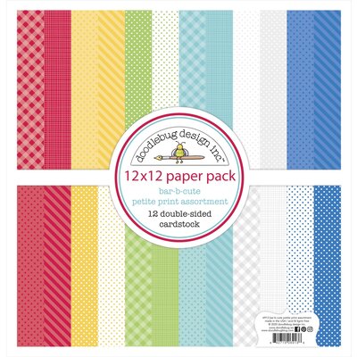 Doodlebug Petite Prints Cardstock 12X12 (bar-b-cute) Doodlebug Petite Prints Cardstock 12X12 (bar-b-cute)