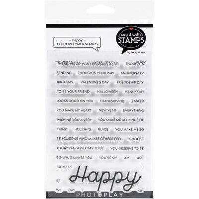Photoplay Paper Photopolymer Stamp (happy) Photoplay Paper Photopolymer Stamp (happy)