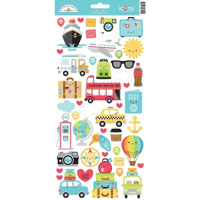 Doodlebug Cardstock Stickers 6X13 (I heart travel) Doodlebug Cardstock Stickers 6X13 (I heart travel)