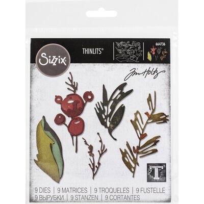Tim Holtz - Sizzix Thinlits Dies By Tim Holtz 9/Pkg-Holiday Brushstroke Tim Holtz - Sizzix Thinlits Dies By Tim Holtz 9/Pkg-Holiday Brushstroke