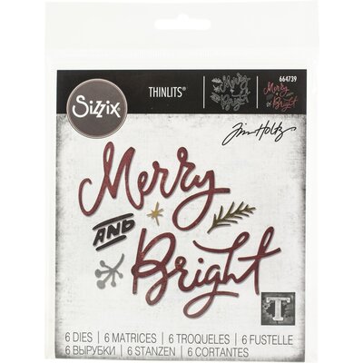 Tim Holtz - Sizzix Thinlits Dies By Tim Holtz 6/Pkg-Merry & Bright Tim Holtz - Sizzix Thinlits Dies By Tim Holtz 6/Pkg-Merry & Bright