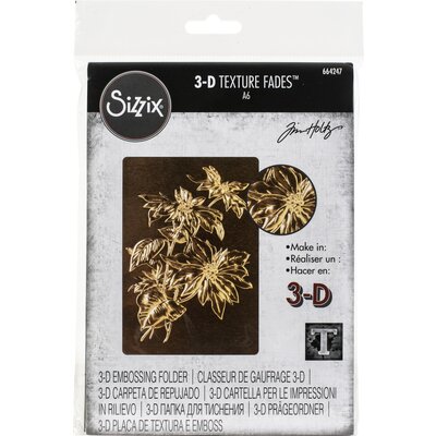Tim Holtz - Sizzix Texture Fades Embossing Folder By Tim Holtz-Poinsettia Tim Holtz - Sizzix Texture Fades Embossing Folder By Tim Holtz-Poinsettia