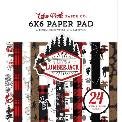 Echo Park Paper Double-Sided Paper Pad 6X6 24/Pkg-Let's Lumberjack Echo Park Paper Double-Sided Paper Pad 6X6 24/Pkg-Let's Lumberjack