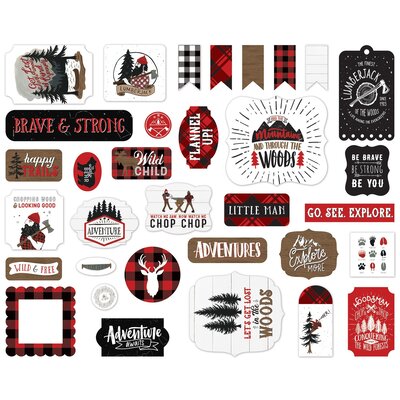 Echo Park Paper Cardstock Ephemera 33/Pkg-Icons, Let's Lumberjack Echo Park Paper Cardstock Ephemera 33/Pkg-Icons, Let's Lumberjack