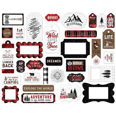 Echo Park Paper Cardstock Ephemera 33/Pkg-Frames & Tags, Let's Lumberjack Echo Park Paper Cardstock Ephemera 33/Pkg-Frames & Tags, Let's Lumberjack