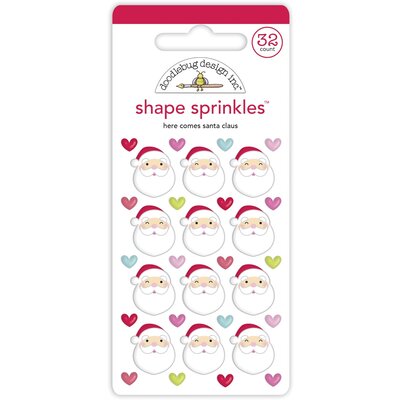 Doodlebug Sprinkles Adhesive Enamel Shapes-Here Comes Santa Claus Doodlebug Sprinkles Adhesive Enamel Shapes-Here Comes Santa Claus