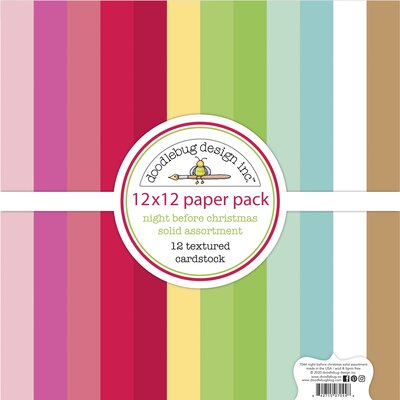 Doodlebug Textured Double-Sided Cardstock 12X12 Pack-Night Before Christmas Doodlebug Textured Double-Sided Cardstock 12X12 Pack-Night Before Christmas