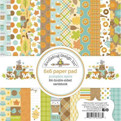 Doodlebug Double-Sided Paper Pad 6X6 24/Pkg-Pumpkin Spice, 12 Designs/2 Each Doodlebug Double-Sided Paper Pad 6X6 24/Pkg-Pumpkin Spice, 12 Designs/2 Each
