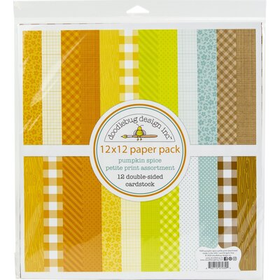 Doodlebug Petite Prints Double-Sided Cardstock 12X12 12/Pk-Pumpkin Spice, 12 Designs/1 Each Doodlebug Petite Prints Double-Sided Cardstock 12X12 12/Pk-Pumpkin Spice, 12 Designs/1 Each