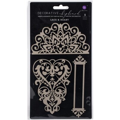 Prima Marketing Decorative Chipboard (lace & heart) Prima Marketing Decorative Chipboard (lace & heart)
