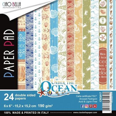 Ciao Bella Double-Sided Paper Pack 90lb 6X6 24/Pkg-Under The Ocean, 12 Designs/2 Each Ciao Bella Double-Sided Paper Pack 90lb 6X6 24/Pkg-Under The Ocean, 12 Designs/2 Each