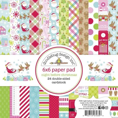 Doodlebug Double-Sided Paper Pad 6X6 (night before christmas) Doodlebug Double-Sided Paper Pad 6X6 (night before christmas)