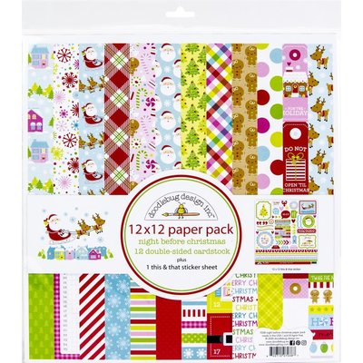 Doodlebug Double-Sided Paper Pack 12X12 (night before christmas) Doodlebug Double-Sided Paper Pack 12X12 (night before christmas)