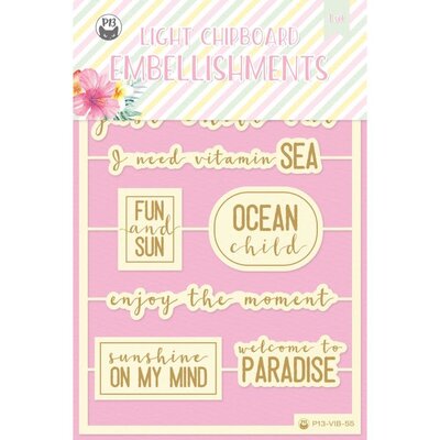 P13 Die-Cut Chipboard Embellishments 4X6-Summer Vibes (#08) P13 Die-Cut Chipboard Embellishments 4X6-Summer Vibes (#08)