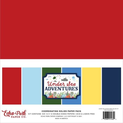 Echo Park Paper Double-Sided Solid Cardstock 12x12 (under sea adventures) Echo Park Paper Double-Sided Solid Cardstock 12x12 (under sea adventures)