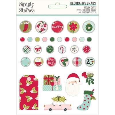 Simple Stories Decorative Brads (holly days) Simple Stories Decorative Brads (holly days)