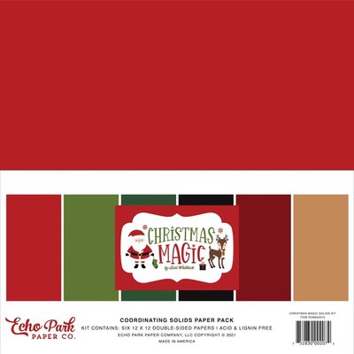 Echo Park Paper Double-Sided Solid Cardstock 12X12 (christmas magic) Echo Park Paper Double-Sided Solid Cardstock 12X12 (christmas magic)