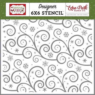 Echo Park Paper Stencil 6x6 - Christmas Magic (swirling snowflakes) Echo Park Paper Stencil 6x6 - Christmas Magic (swirling snowflakes)