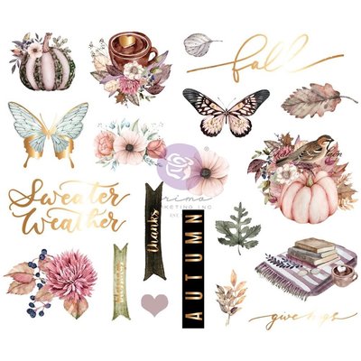 Prima Marketing Chipboard Stickers (hello pink autumn) Prima Marketing Chipboard Stickers (hello pink autumn)