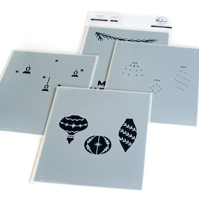 Pinkfresh Studio Stencils (holiday ornaments layering) Pinkfresh Studio Stencils (holiday ornaments layering)