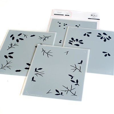 Pinkfresh Studio Stencils (holiday botanical background layering) Pinkfresh Studio Stencils (holiday botanical background layering)