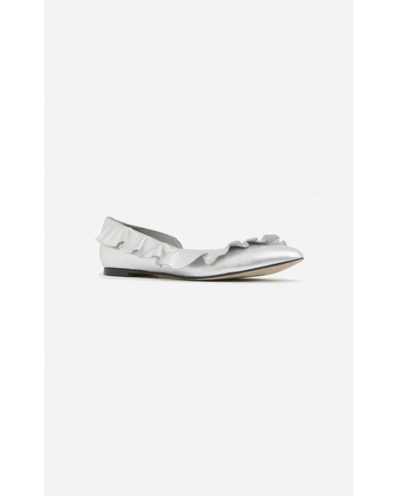 silver metallic flats