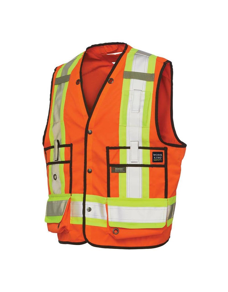 WORK KING High Visibility Reflective Surveyor Jacket 3 M Tough Duck