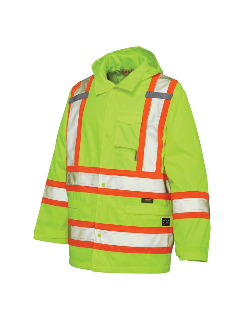 WORK KING Manteau Impermeable Réflectif Orange-vert lime Work King S372