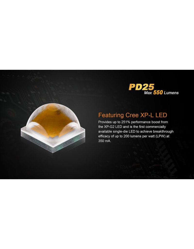 FENIX Lampe de Poche Tactique 550 Lumens PD25 Fenix