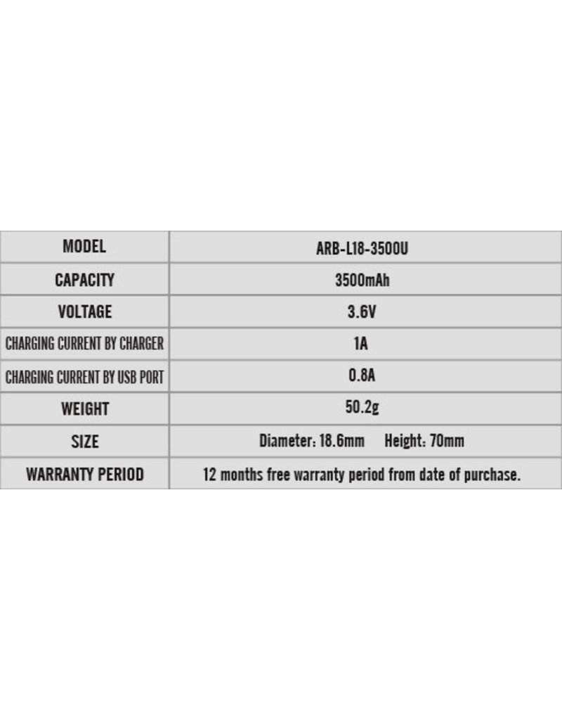 FENIX Batterie Rechargeable 18650 ARB-L18 3500U Fenix