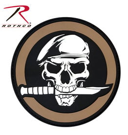 ROTHCO Patch Skull Knife Coyote PVC Velcro
