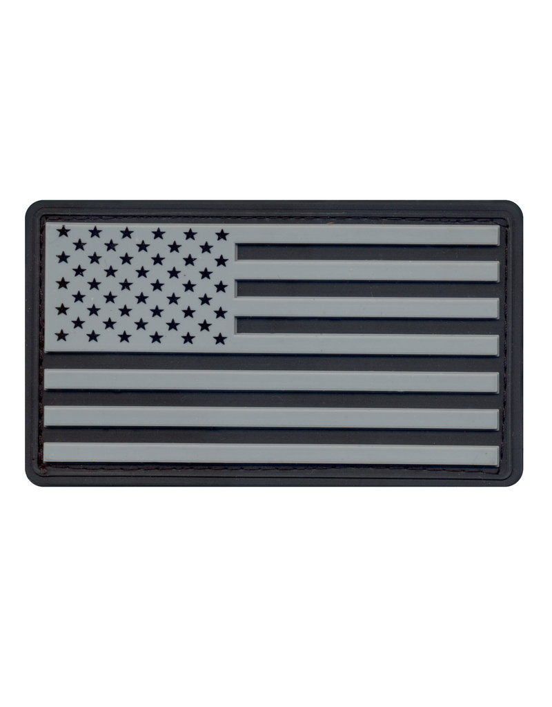 ROTHCO Patch PVC Velcro U.S Flag Black/Silver