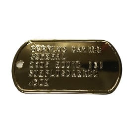 MILCOT MILITARY Dog Tag Texte Seulement Embossé  Pour 2 X Plaque